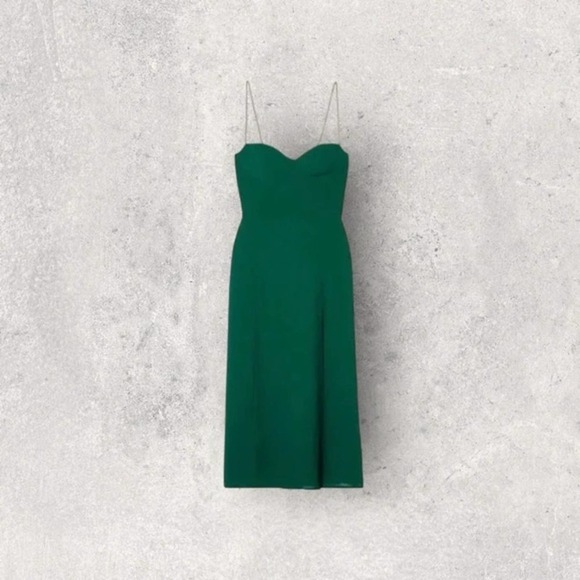 Reformation Juliette Dress In Emerald Sz  0 Retail $248 B3085 - Picture 1 of 4